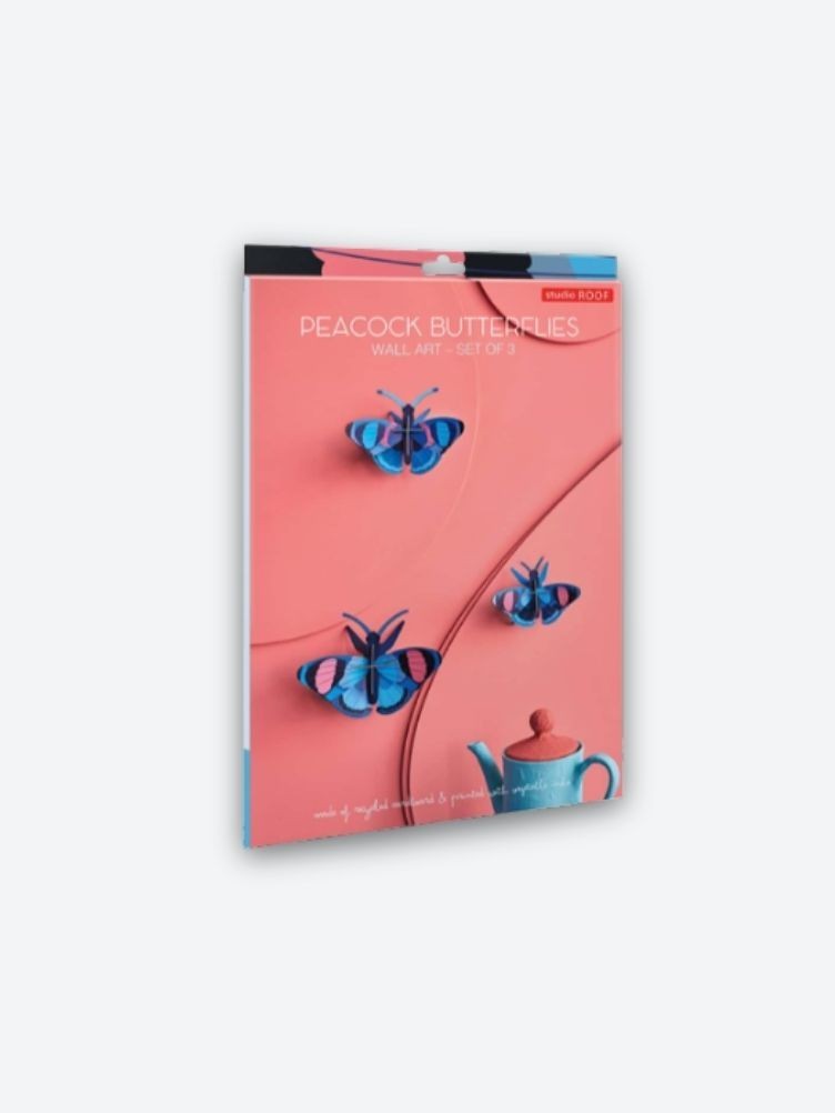 SET DE 3 PAPILLONS BLEUS