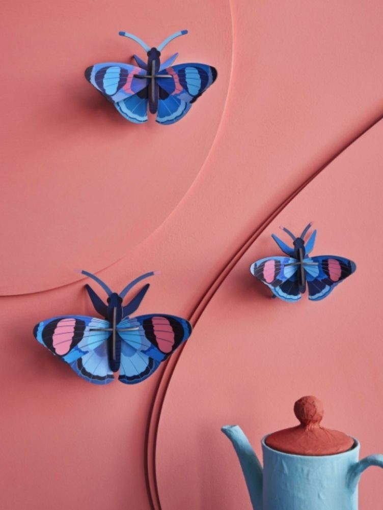 SET OF 3 BLUE BUTTERFLIES