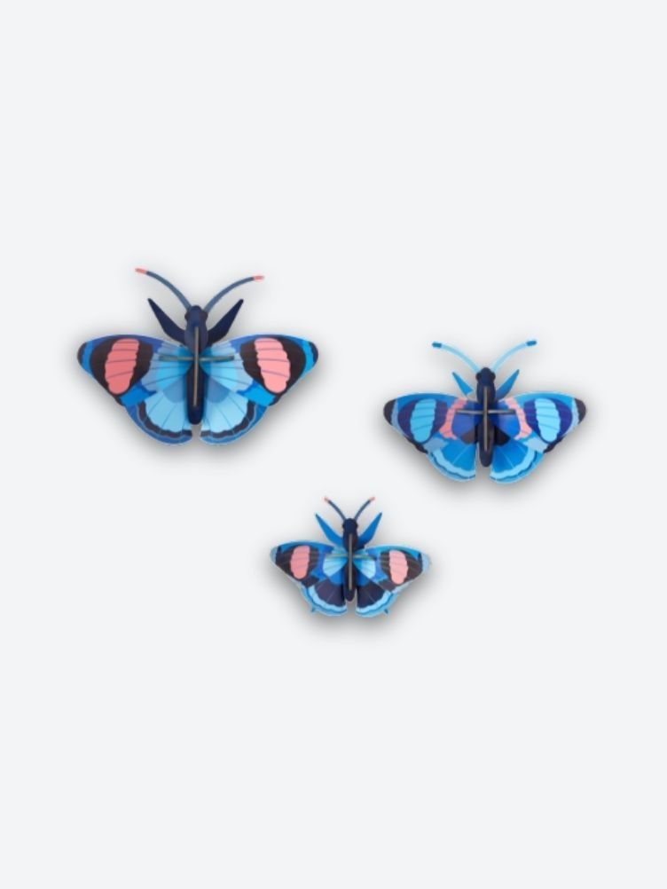 SET OF 3 BLUE BUTTERFLIES