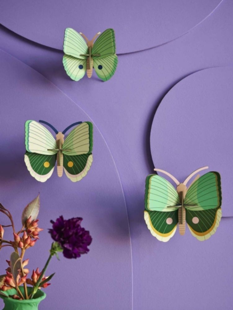 SET OF 3 GREEN BUTTERFLIES