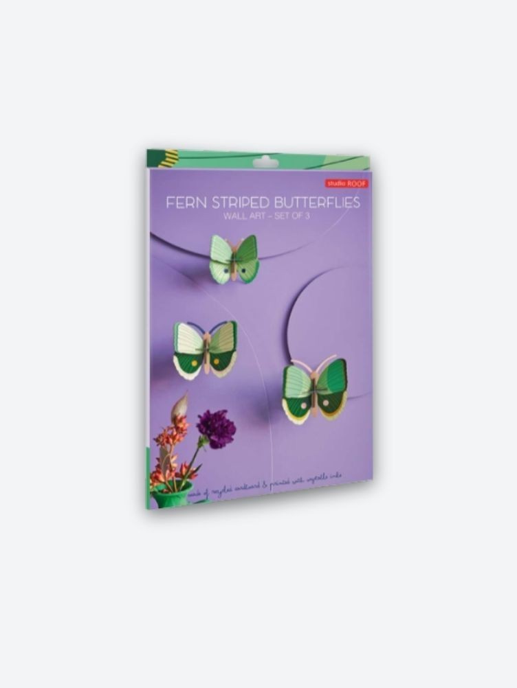 SET DE 3 PAPILLONS VERTS