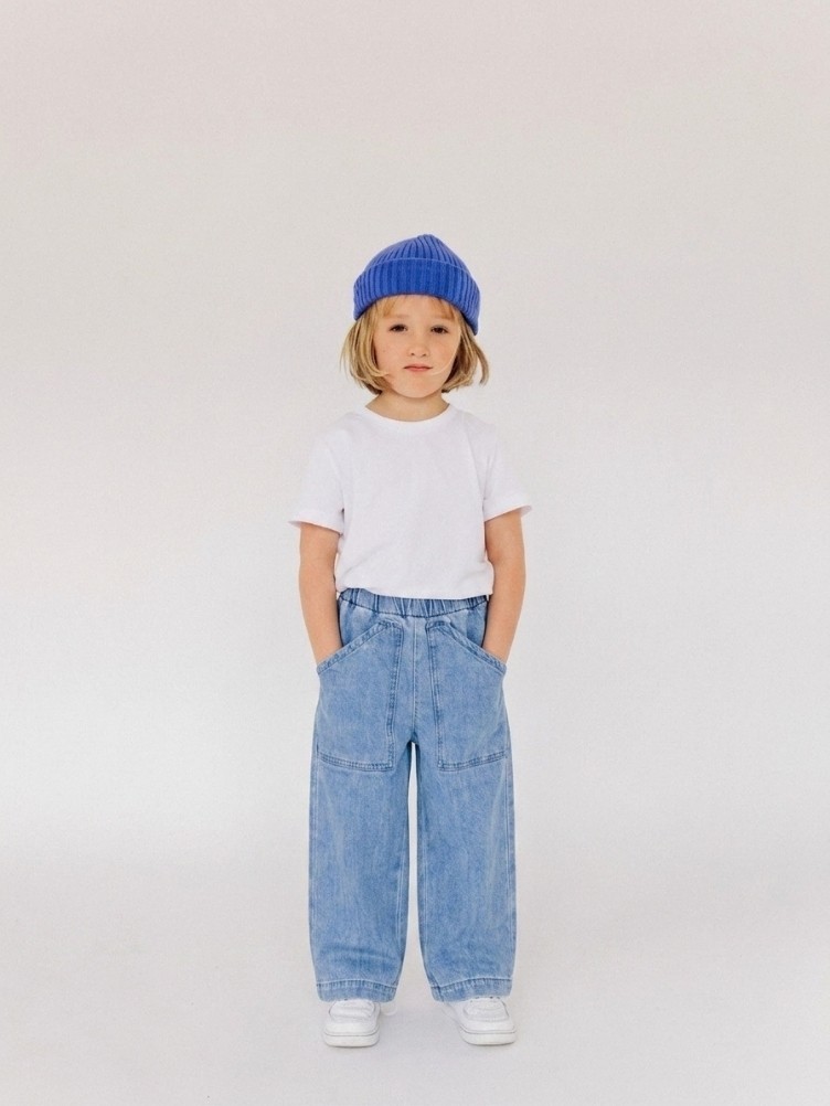 LIGHT BLUE WIDE-LEG JEANS