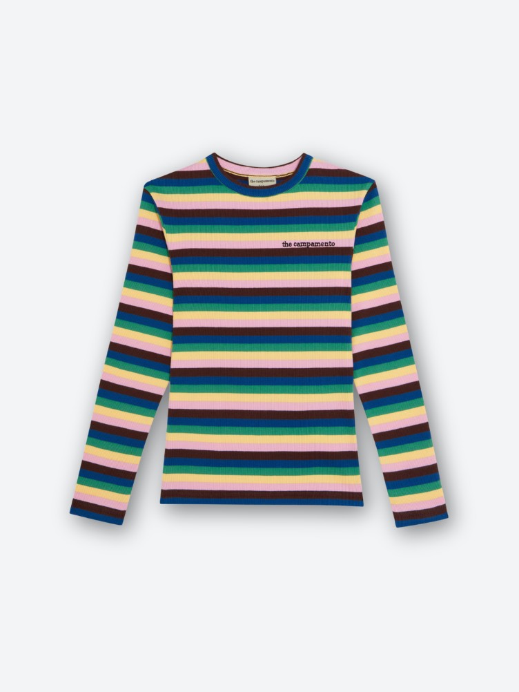 MULTICOLOURED STRIPED T-SHIRT