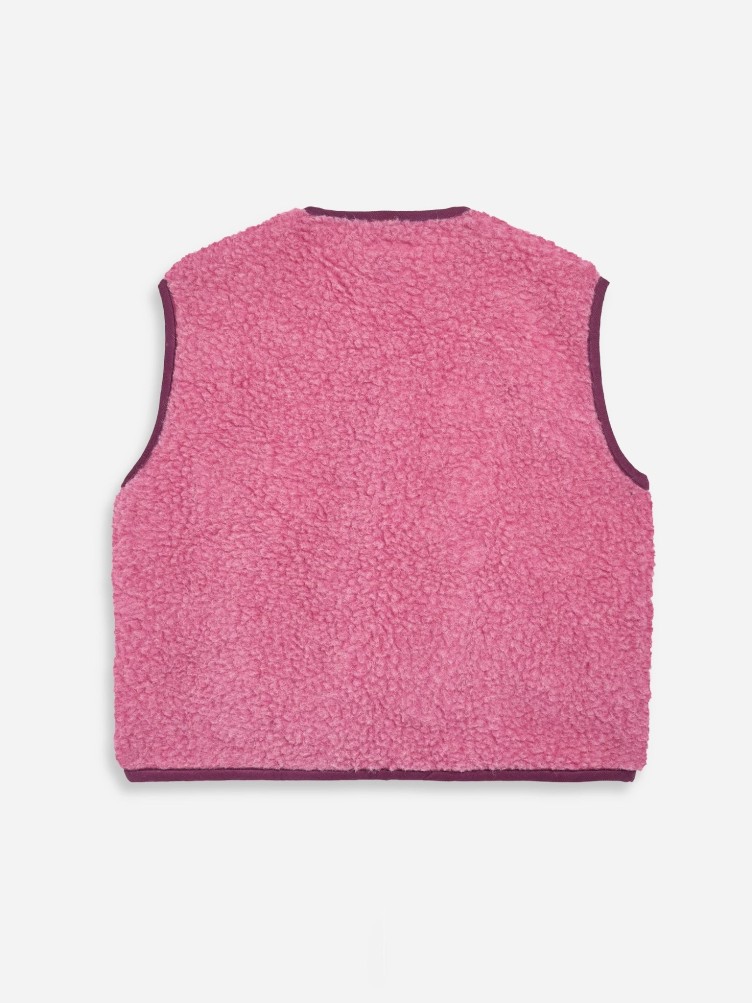 GILET LAINE ROSE