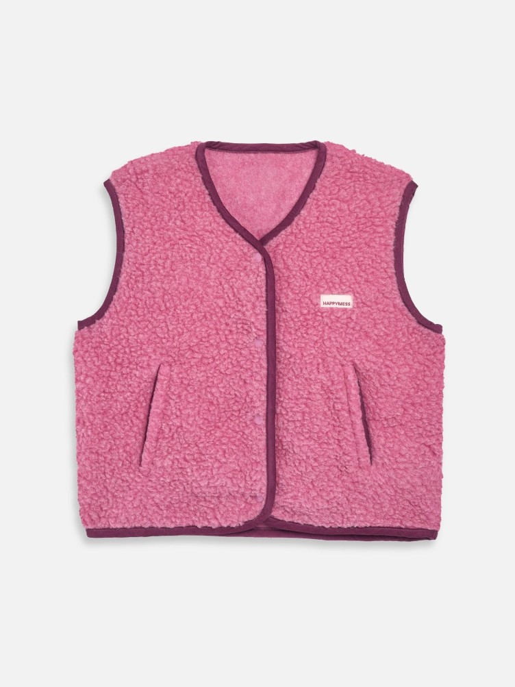 GILET LAINE ROSE