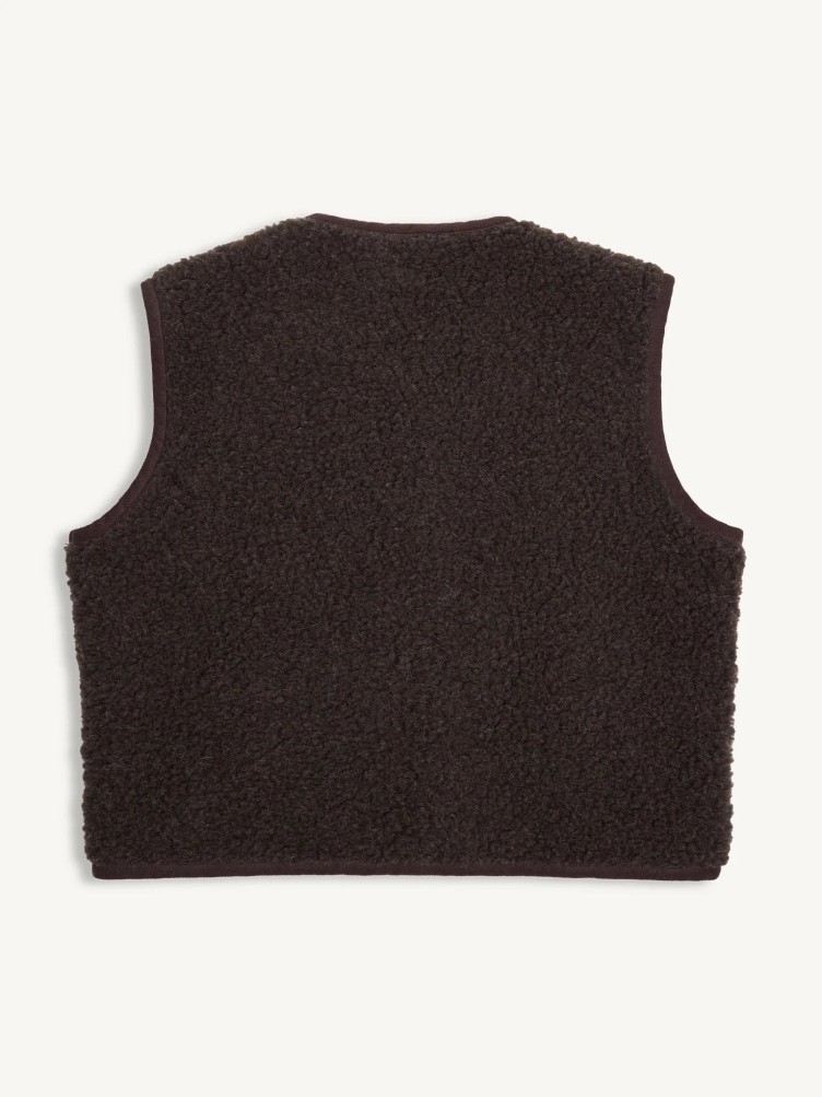 GILET LAINE MARRON