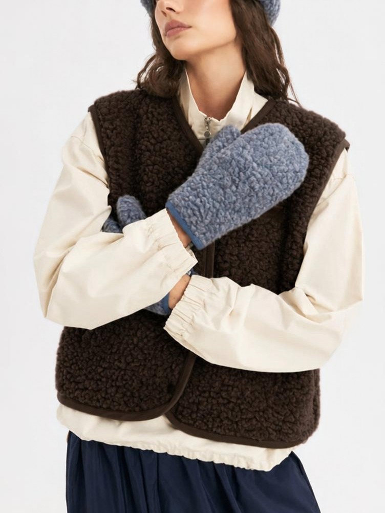 GILET LAINE MARRON