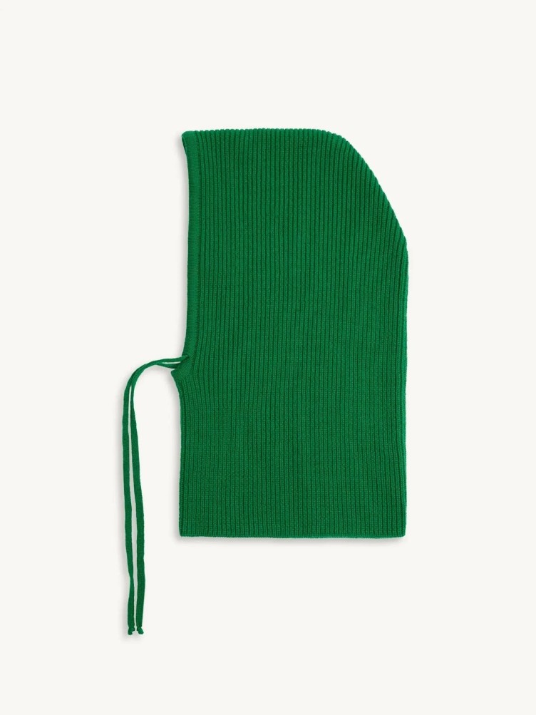 GRÜNE MERINOS-KAPUZE