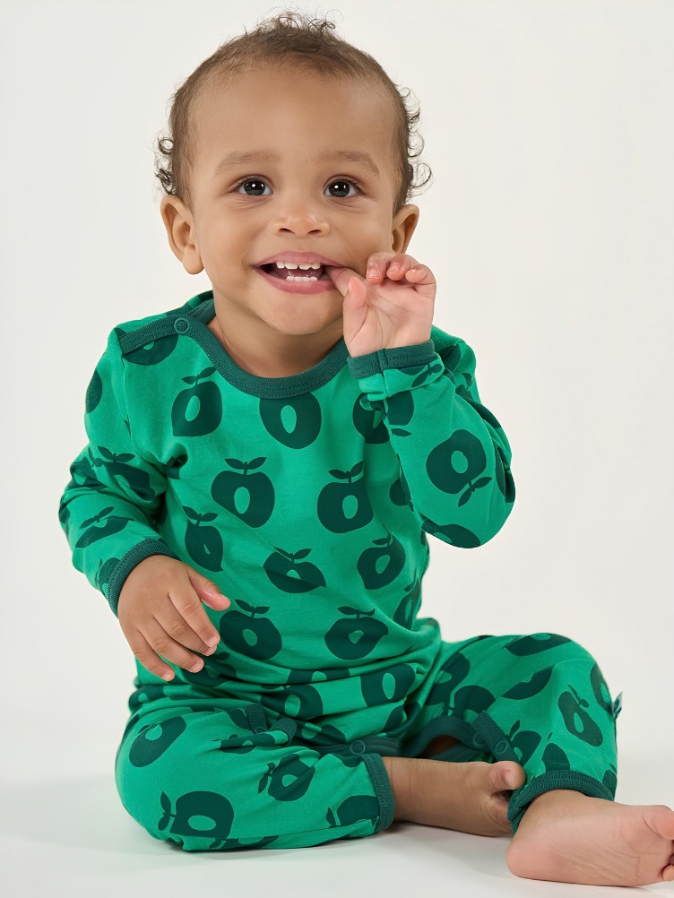 GRÜNER BABY-PYJAMA